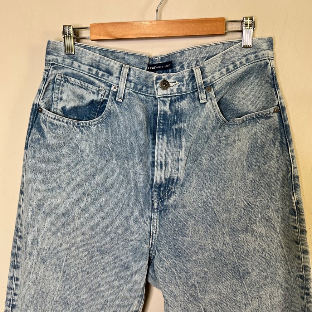 Levi's Made &‎ Crafted Barrel Jeans Women Size 29 Blue Acid Wash High Rise Denim - Picture 2 of 11